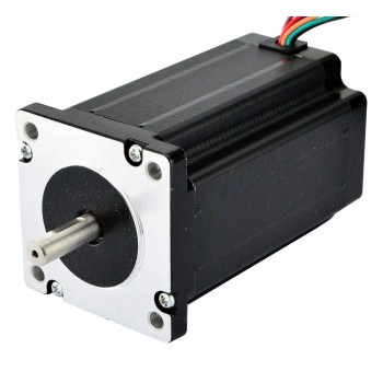 Dual Shaft Nema Size 24 Stepper Motor 1.8 Deg 4Nm (566 oz.in) D-Cut Shaft 8 Wires