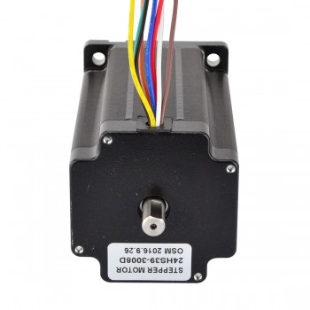 Dual Shaft Nema Size 24 Stepper Motor 1.8 Deg 4Nm (566 oz.in) D-Cut Shaft 8 Wires