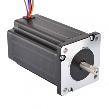 Dual Shaft Nema Size 24 Stepper Motor 1.8 Deg 4Nm (566 oz.in) D-Cut Shaft 8 Wires