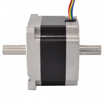 Nema 34 Stepper Motor Dual D-Cut Shaft  Unipolar 1.8 Deg 2.2Nm (312oz.in) 2A 4.4V 86x86x66mm 6 Wires