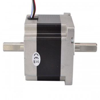 Nema 34 Stepper Motor Dual D-Cut Shaft  Unipolar 1.8 Deg 2.2Nm (312oz.in) 2A 4.4V 86x86x66mm 6 Wires