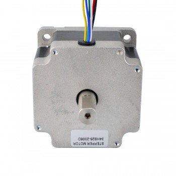 Nema 34 Stepper Motor Dual D-Cut Shaft  Unipolar 1.8 Deg 2.2Nm (312oz.in) 2A 4.4V 86x86x66mm 6 Wires