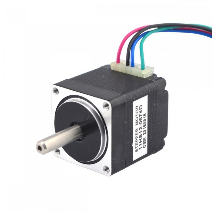 Dual Shaft Nema 11 Stepper Motor Bipolar 1.8 Degree 7Ncm (9.91oz.in) 0.67A 3.75V 28x28x31.5mm 4 Wires