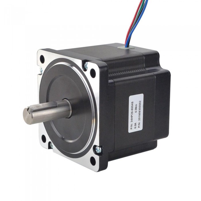 Nema 34 Stepper Motor Bipolar 1.8 Degree 4.5 Nm(637.38oz.in) 6.0A 2 Phase 4 Wires Keyway Shaft