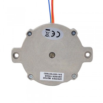 Round Pancake Nema 24 Stepper Motor Bipolar 1.8 Degree 6Ncm (8.498oz.in) 1A Φ60x9.6mm 4 Wires