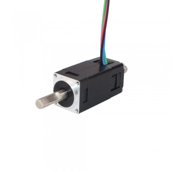 Mini Dual Shaft Nema 6 Stepper Motor Bipolar 1.8 Degree 0.58Ncm (0.82oz.in) 0.3A 14x14x30mm 4 Wires