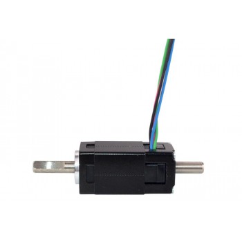 Mini Dual Shaft Nema 6 Stepper Motor Bipolar 1.8 Degree 0.58Ncm (0.82oz.in) 0.3A 14x14x30mm 4 Wires