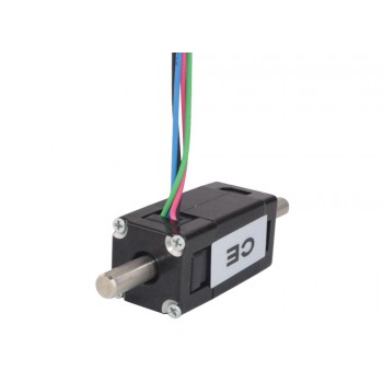 Mini Dual Shaft Nema 6 Stepper Motor Bipolar 1.8 Degree 0.58Ncm (0.82oz.in) 0.3A 14x14x30mm 4 Wires