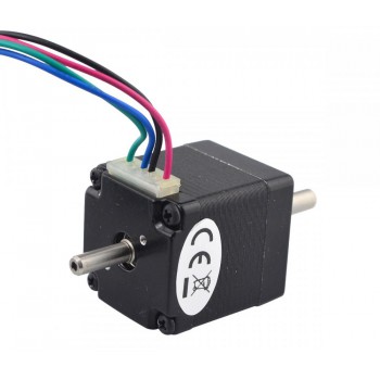 Dual Shaft Nema 11 Stepper Motor Bipolar 1.8 Degree 7Ncm (9.91oz.in) 0.67A 3.75V 28x28x31.5mm 4 Wires