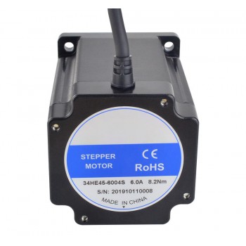 E Series Nema 34 Bipolar High Torque Stepper Motor 1.8 Degree 8.2 Nm(1161.45oz.in) 6.0A 86x86x114mm 4 Wires