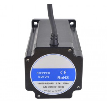 E Series Nema 34 Stepper Motor High Torque Bipolar 1.8 Degree 12.0 Nm(1699.68oz.in) 2 Phase 6.0A 4 Wires Keyway Shaft