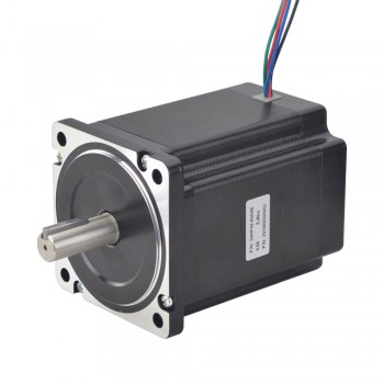 Nema 34 Stepper Motor High Torque Bipolar 1.8 Degree 8.2 Nm(1161.45oz.in) 6.0A 2 Phase 4 Wires  Keyway Shaft 