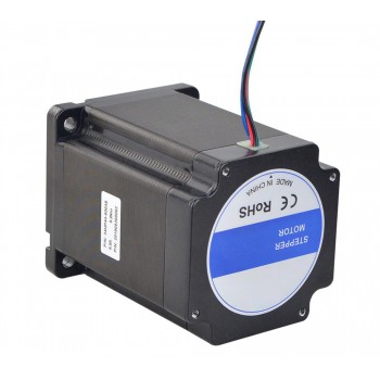 Nema 34 Stepper Motor High Torque Bipolar 1.8 Degree 8.2 Nm(1161.45oz.in) 6.0A 2 Phase 4 Wires Keyway Shaft