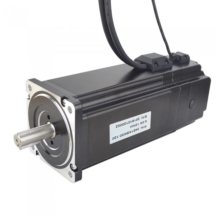 Nema 34 Closed Loop Stepper Motor P Series 1.8 Deg 12Nm 6.0A 2 Phase with Electromagnetic Brake & Encoder