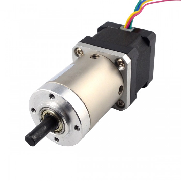 Nema 14 Geared Stepper Motor Bipolar L=34mm 1.8 Deg 14Ncm 3.20V 1A with 51:1 Gearbox D-Cut Dual Shaft