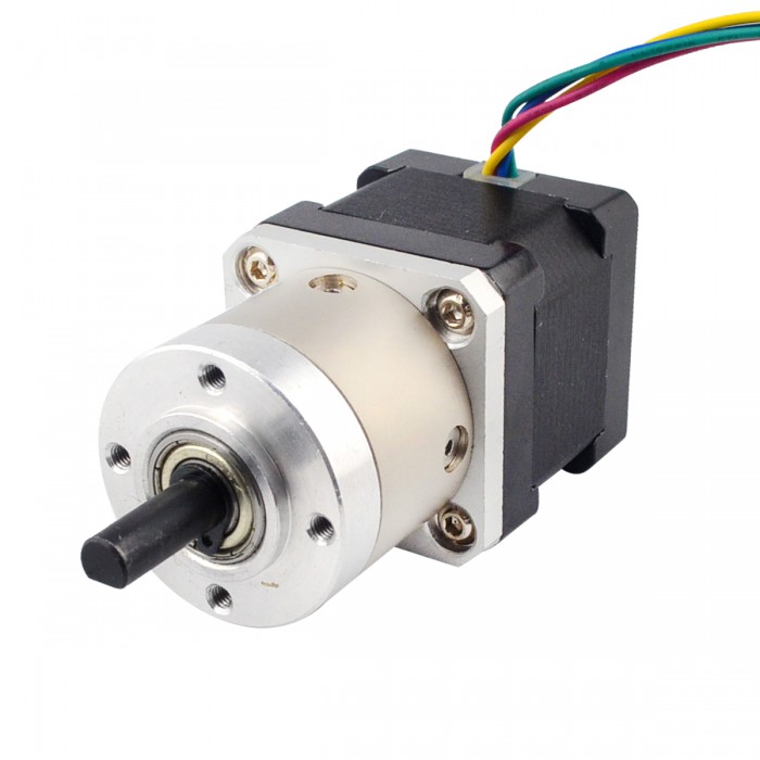 Nema 14 Geared Stepper Motor Bipolar L=34mm 1.8 Deg 14Ncm 1A 3.20V with 5:1 Gearbox Dual D-Cut Shaft