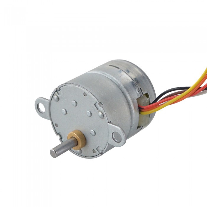 PM Gear Stepper Motor 4 Phase 0.75 Deg 0.25A 12.74 Ncm with10:1 Spur gearbox Φ25x25mm