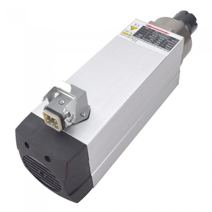 3.5KW  Air Cooled Square Spindle Motor380V 18000RPM 300Hz ER25 Collet VFD CNC Spindle Motor