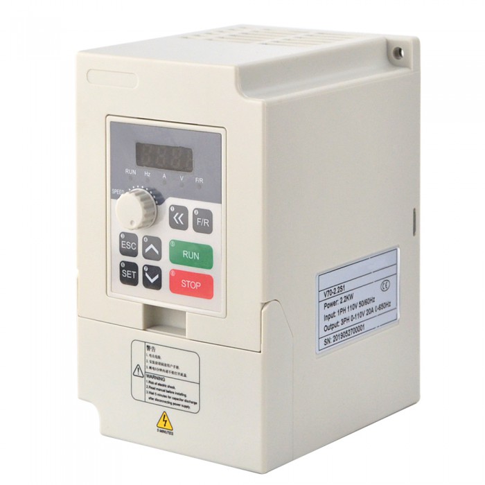 Variable Frequency Drive 2.2KW 3HP 20A 110V VFD Frequency Inverter for Spindle Motor Speed Control