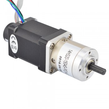 Nema 14 Closed-loop Geared Stepper L=52mm 1.8 Deg 1.5A 4.2V 3 Phase with 14:1 Planetary Gearbox Encoder 300CPR