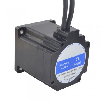 E Series Nema 34 Closed Loop Stepper Motor 1.8 Deg 4.8 Nm 6.0A 2 Phase with Encoder 1000CPR