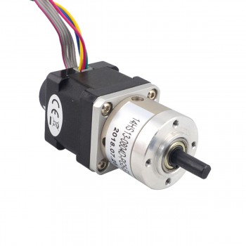 Nema 14 Closed-loop Geared Stepper L=34mm 1.8 Deg 0.14Nm 1A 3.20V Bipolar with 5:1 Encoder 300CPR