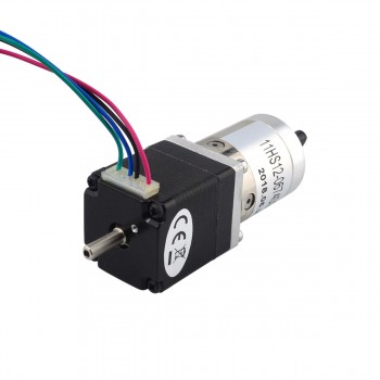 Nema 11 Gearbox Stepper Motor Bipolar L=31mm 1.8 Deg 7Ncm 0.67A with 27:1 Gearbox Dual Shaft