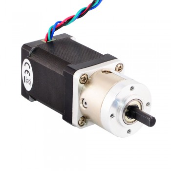 Nema 14 Gear Stepper Bipolar L=52mm 0.49 Deg 1.5A 4.2V with Rear Shaft & 4:1 Planetary Gearbox