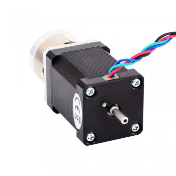 Nema 14 Gear Stepper Bipolar L=52mm 0.49 Deg 1.5A 4.2V with Rear Shaft & 4:1 Planetary Gearbox