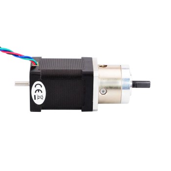 Nema 14 Gear Stepper Bipolar L=52mm 0.49 Deg 1.5A 4.2V with Rear Shaft & 4:1 Planetary Gearbox