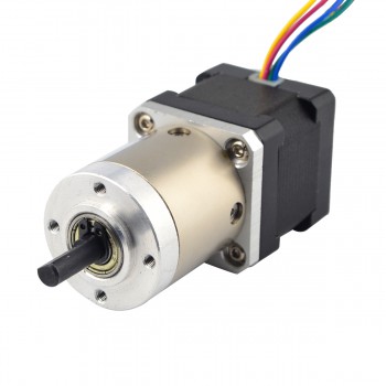 Nema 14 Step Motor Bipolar L=34mm 1.8 Deg 1A 3.20V with Rear Shaft & 19:1 Gearbox Dual Shaft