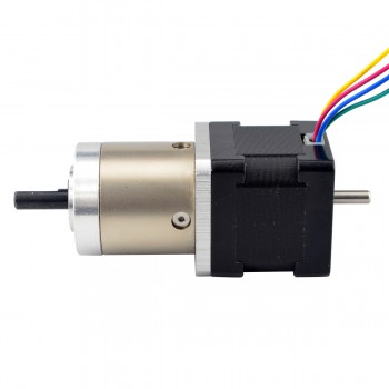 Nema 14 Step Motor Bipolar L=34mm 1.8 Deg 1A 3.20V with Rear Shaft & 19:1 Gearbox Dual Shaft