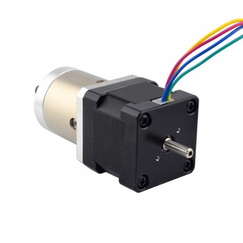 Nema 14 Step Motor Bipolar L=34mm 1.8 Deg 1A 3.20V with Rear Shaft & 19:1 Gearbox Dual Shaft