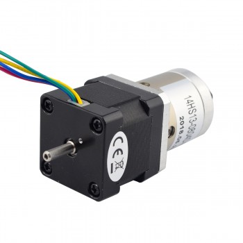 Nema 14 Step Motor Bipolar L=34mm 1.8 Deg 1A 3.20V with Rear Shaft & 19:1 Gearbox Dual Shaft