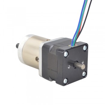 Dual Shaft Nema 14 Gear Stepper Motor Bipolar L=28mm with Gear Ratio 19:1 Planetary Gearbox 9.5mm Rear Shaft Length