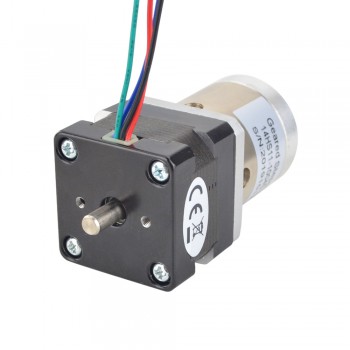 Dual Shaft Nema 14 Gear Stepper Motor Bipolar L=28mm with Gear Ratio 19:1 Planetary Gearbox 9.5mm Rear Shaft Length