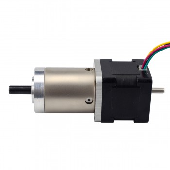 Nema 14 Geared Stepper Motor Bipolar L=34mm 1.8 Deg 14Ncm 3.20V 1A with 51:1 Gearbox D-Cut Dual Shaft