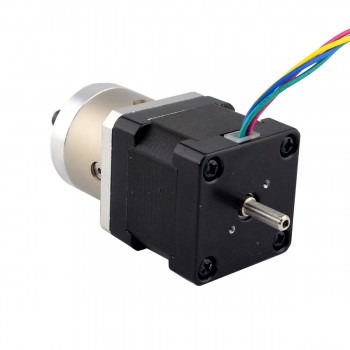 Nema 14 Geared Stepper Motor Bipolar L=34mm 1.8 Deg 14Ncm 1A 3.20V with 5:1 Gearbox Dual D-Cut Shaft