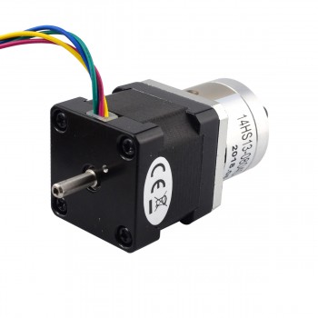 Nema 14 Geared Stepper Motor Bipolar L=34mm 1.8 Deg 14Ncm 1A 3.20V with 5:1 Gearbox Dual D-Cut Shaft