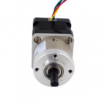 Nema 14 Geared Stepper Motor Bipolar L=34mm 1.8 Deg 14Ncm 1A 3.20V with 5:1 Gearbox Dual D-Cut Shaft