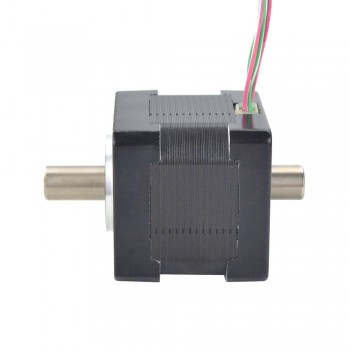 Hollow Dual  Shaft Nema 14 Stepper Motor Bipolar 1.8 Deg 16Ncm (22.66oz.in) 1.25A 4 Wires