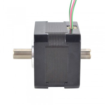 Hollow Shaft Nema 17 Stepper Motor Bipolar 1.8 Deg 0.25 Nm(35.41oz.in) 1.5A 42x42x33.8mm Dual Shaft