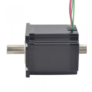 Hollow Shaft Nema 23 Stepper Motor Bipolar 1.8 Deg 1.45 Nm(205.38oz.in) 2.0A Dual Shaft 4 Wires