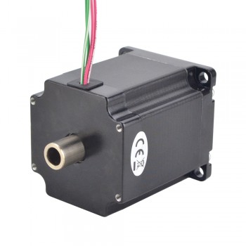Hollow Shaft Nema 23 Stepper Motor Bipolar 1.8 Deg 1.45 Nm(205.38oz.in) 2.0A Dual Shaft 4 Wires