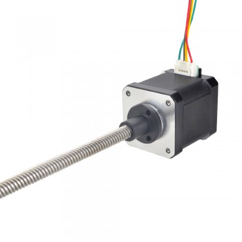 Nema 17 Dual Shaft External Linear Stepper Motor 48mm Stack 1.68A Lead 8mm/0.31496" Lead Screw 200mm