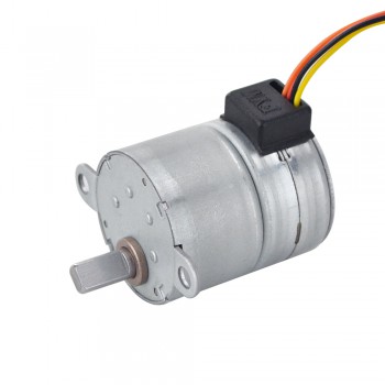  PM Geared Stepper Motor 2 Phase 49 Ncm 0.075 Deg 0.3A with 100:1 Spur gearbox Φ25x30.5mm