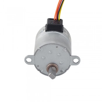  PM Geared Stepper Motor 2 Phase 49 Ncm 0.075 Deg 0.3A with 100:1 Spur gearbox Φ25x30.5mm