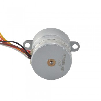 PM Gear Stepper Motor 4 Phase 0.75 Deg 0.25A 12.74 Ncm with10:1 Spur gearbox Φ25x25mm