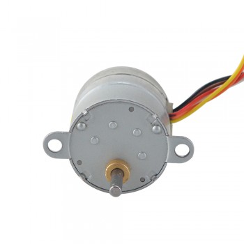 PM Gear Stepper Motor 4 Phase 0.75 Deg 0.25A 12.74 Ncm with10:1 Spur gearbox Φ25x25mm