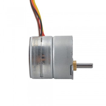 PM Gear Stepper Motor 4 Phase 0.75 Deg 0.25A 12.74 Ncm with10:1 Spur gearbox Φ25x25mm